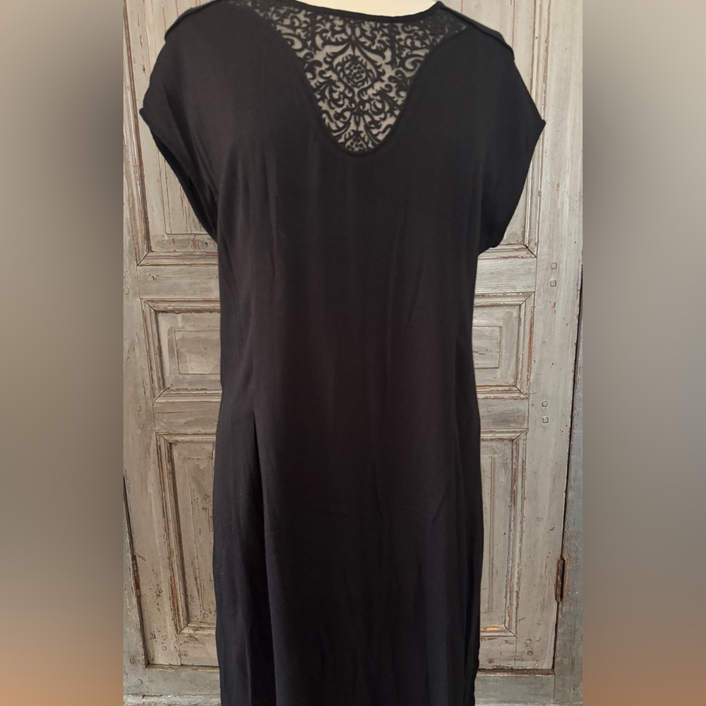 Comptoir des Cotonniers Elegant Black Dress with Lace Detail size US8/EUR44